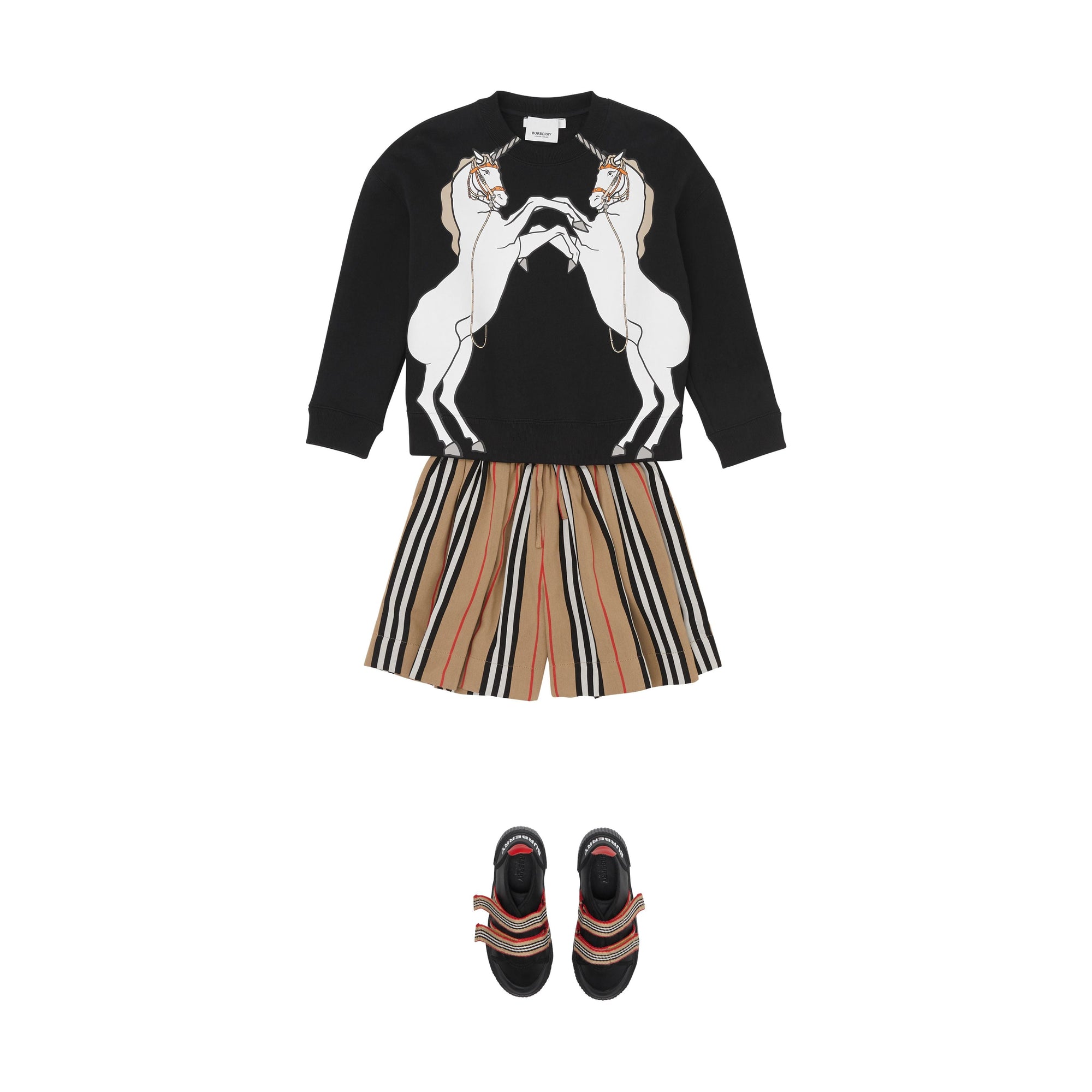 BLACK Sweat-shirt en jersey de coton à imprimé licorne