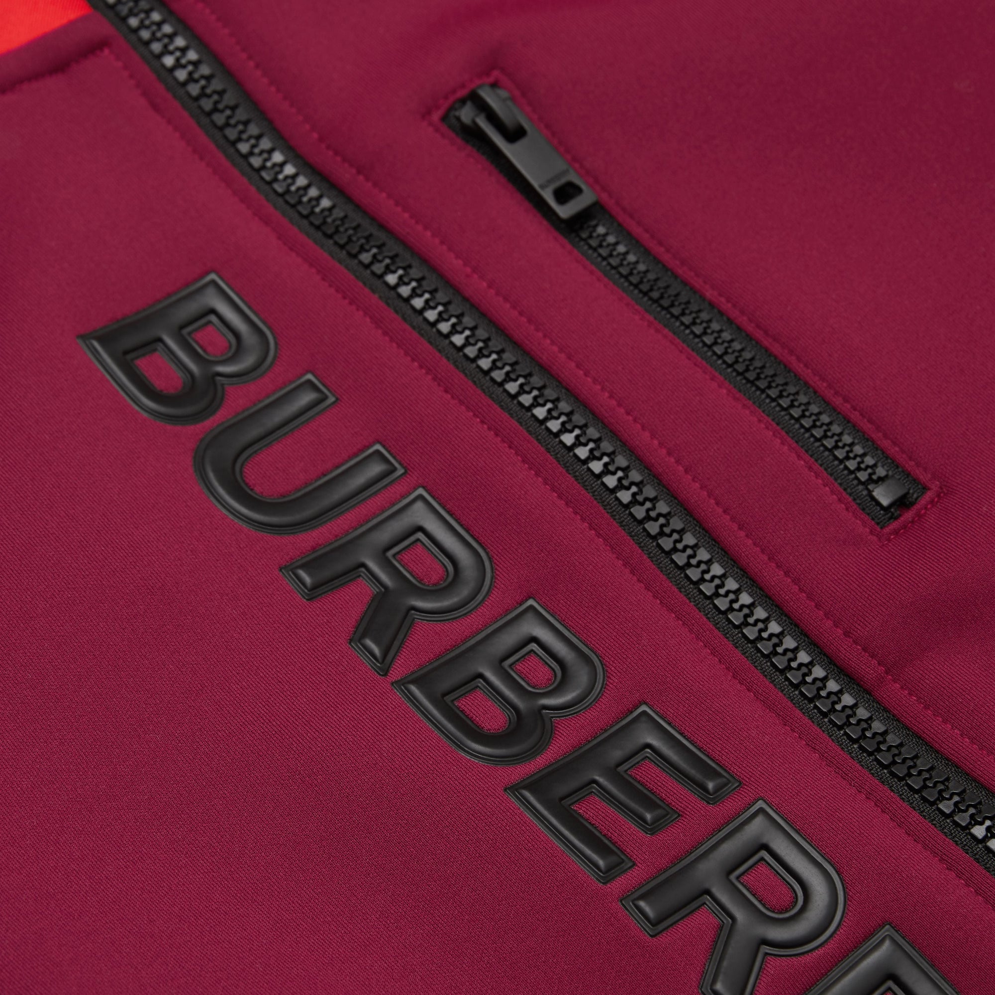 DARK BURGUNDY Haut de survêtement en jersey stretch bicolore avec logo