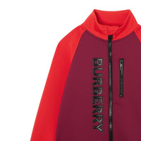DARK BURGUNDY Haut de survêtement en jersey stretch bicolore avec logo