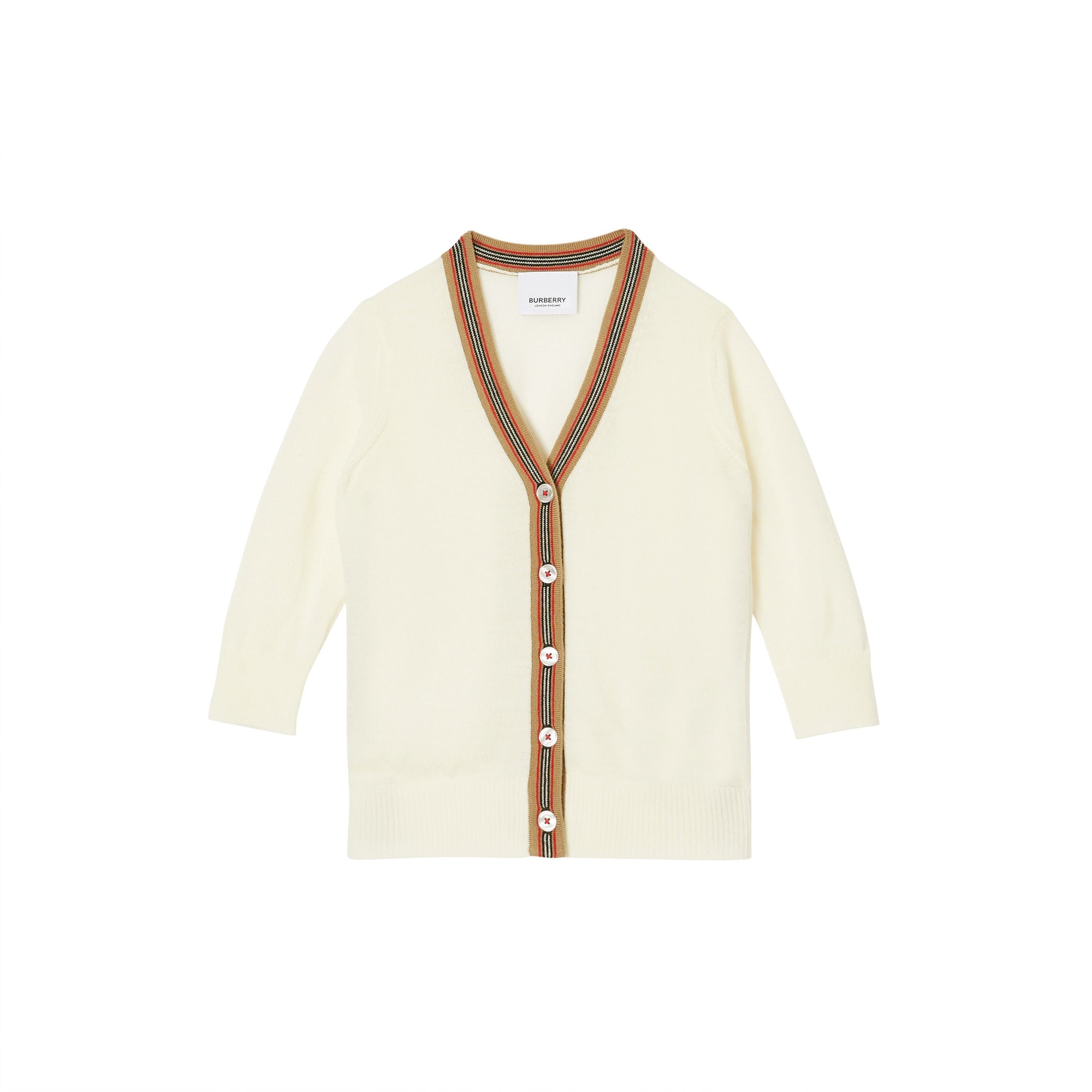 IVORY Cardigan en laine avec rayures iconiques