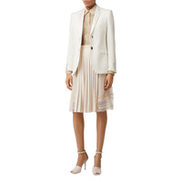 Chemise oversize en mousseline de soie avec dentelle - Pêche doux