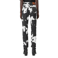 BLACK PATTERN Jean droit à imprimé vache