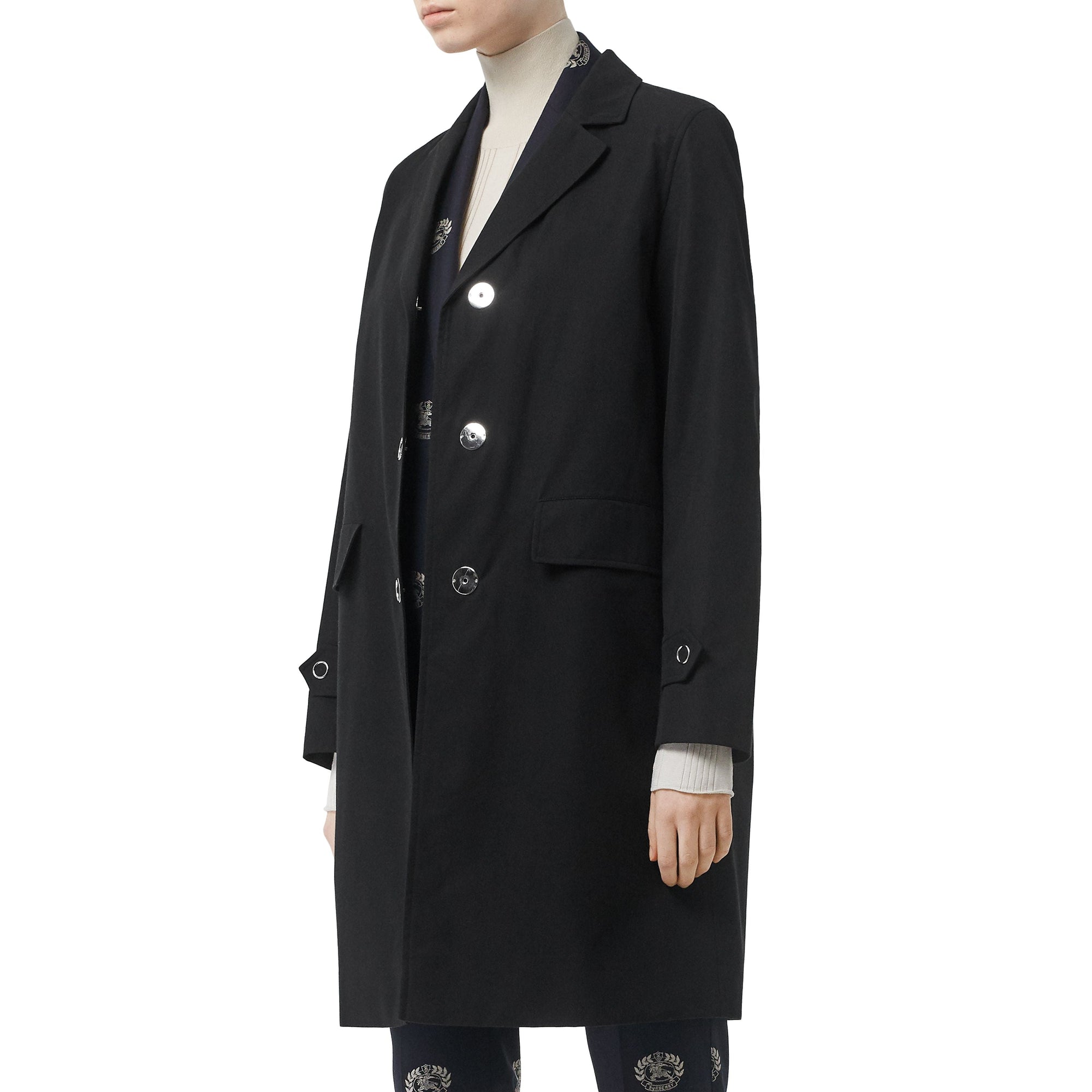 BLACK Blouse en gabardine de coton avec boutons pression