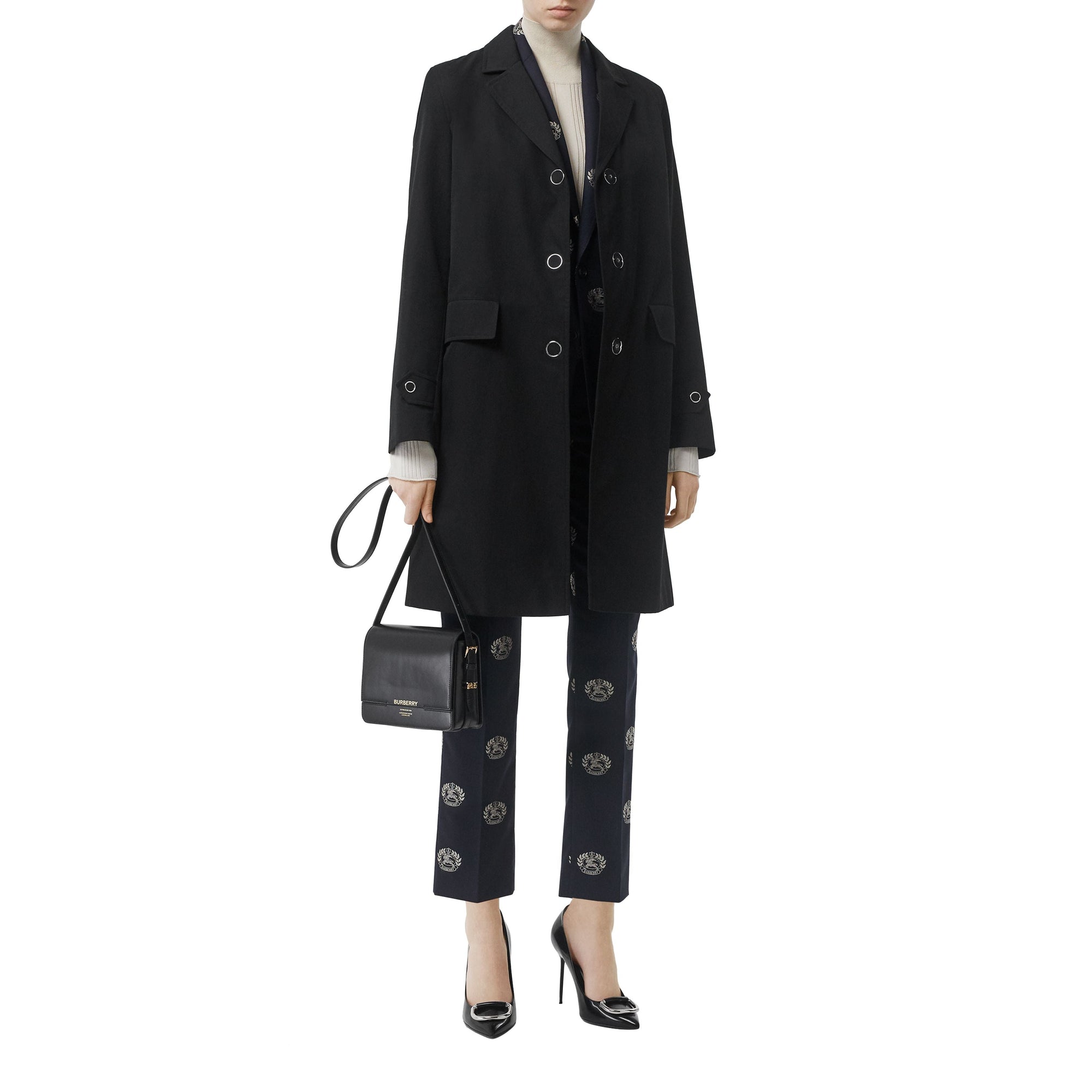 BLACK Blouse en gabardine de coton avec boutons pression