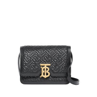 Sac TB en cuir d'agneau monogram matelassé - Noir