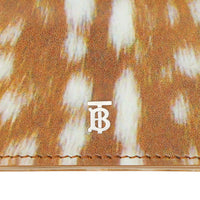 MALT BROWN Porte-cartes en cuir à imprimé daim avec sangle amovible