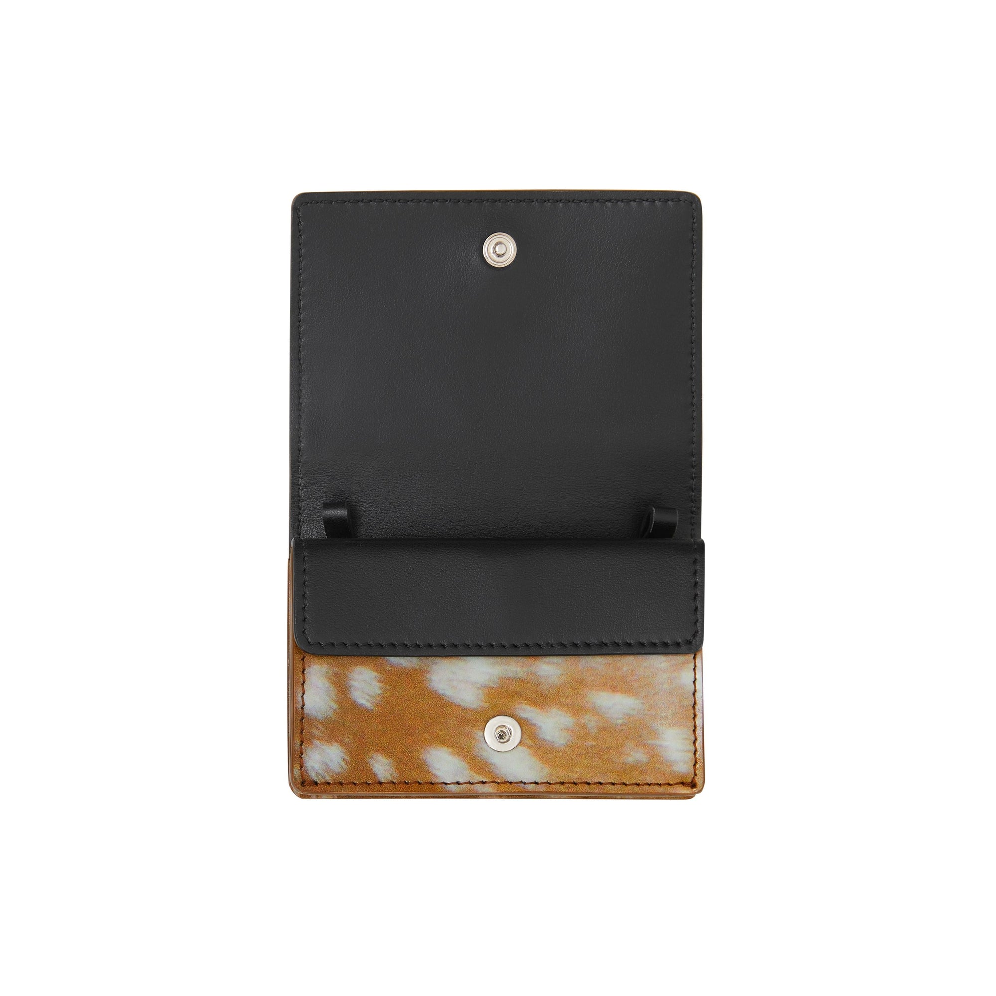 MALT BROWN Porte-cartes en cuir à imprimé daim avec sangle amovible