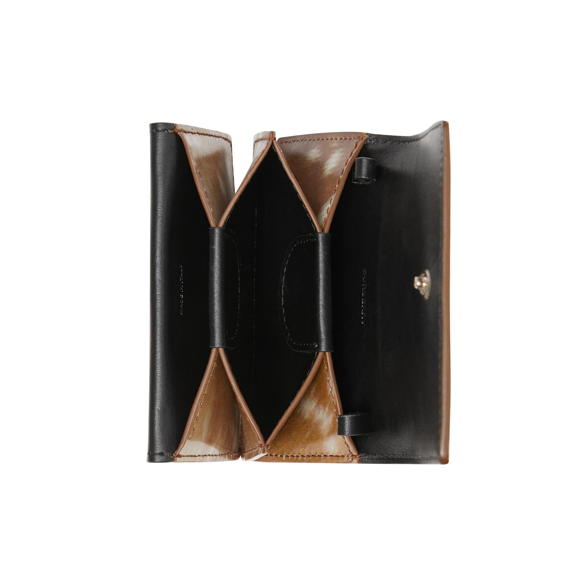 MALT BROWN Porte-cartes en cuir à imprimé daim avec sangle amovible