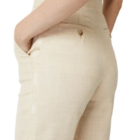 Pantalon tailleur rayé en laine - Sésame