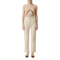 Pantalon tailleur rayé en laine - Sésame
