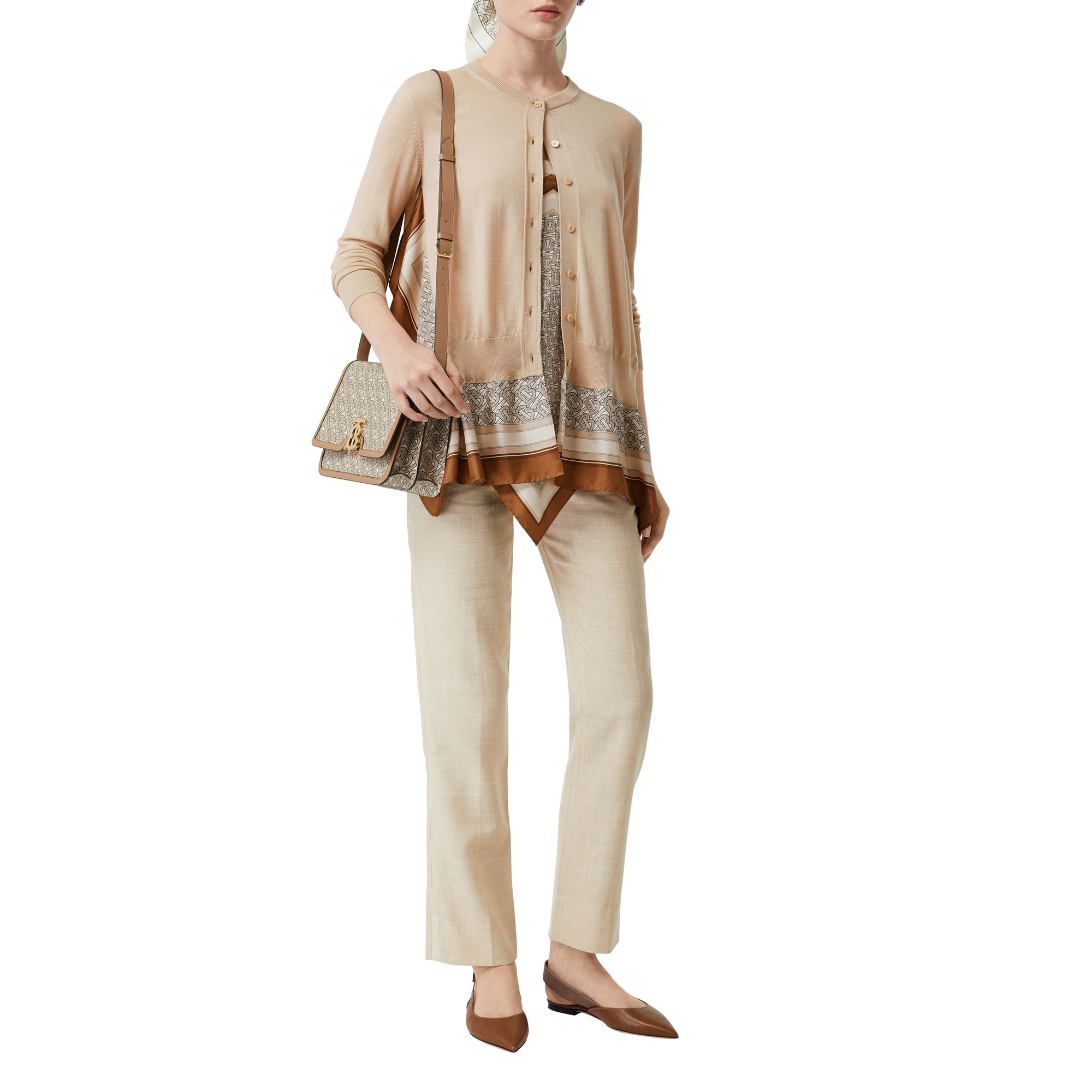 Pantalon tailleur rayé en laine - Sésame