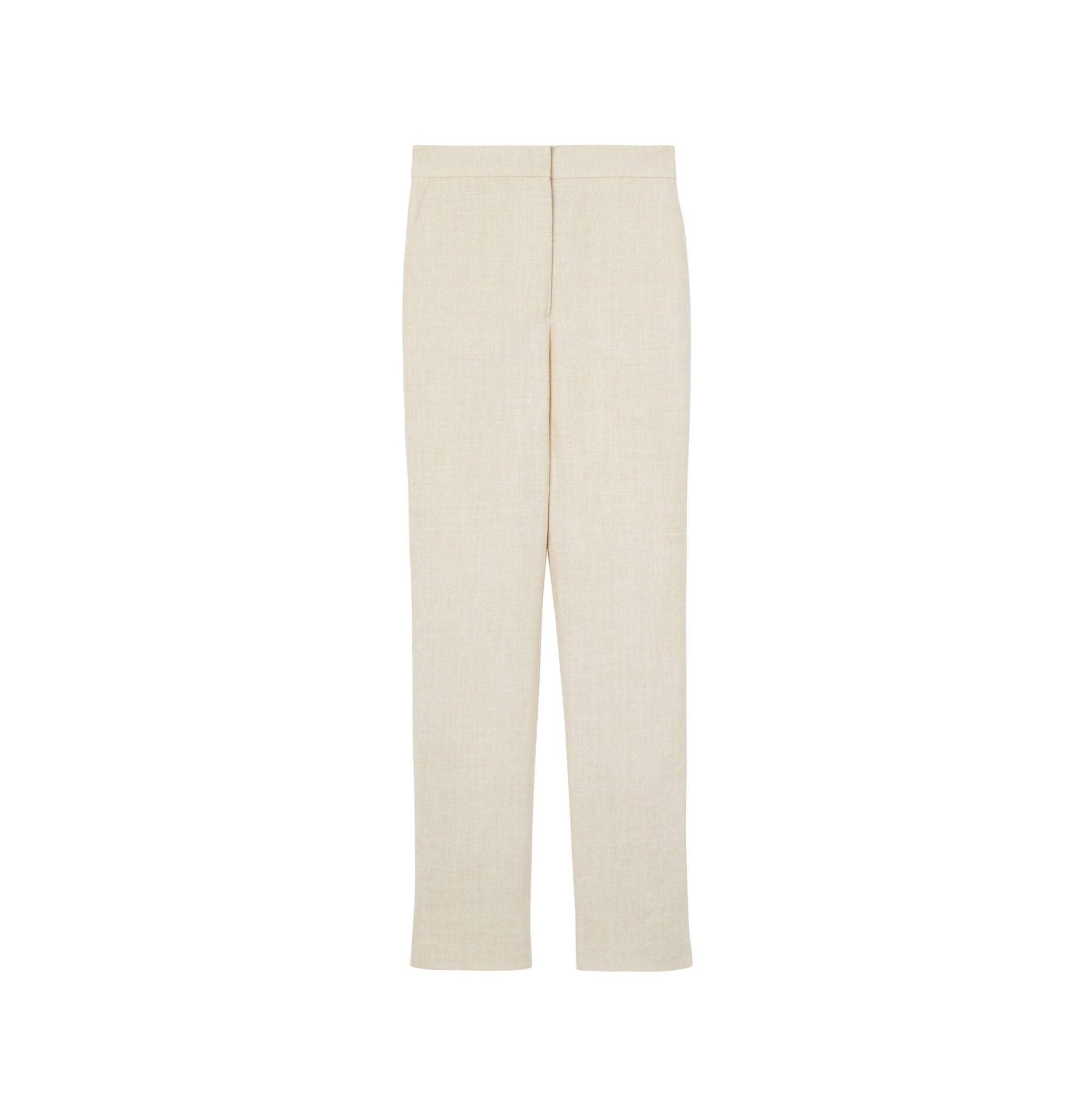 Pantalon tailleur rayé en laine - Sésame