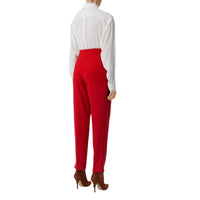 Pantalon tailleur en laine avec plis - Rouge Vif