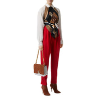 Pantalon tailleur en laine avec plis - Rouge vif