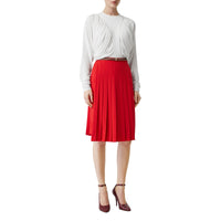 Jupe plissée cady stretch - Rouge Vif