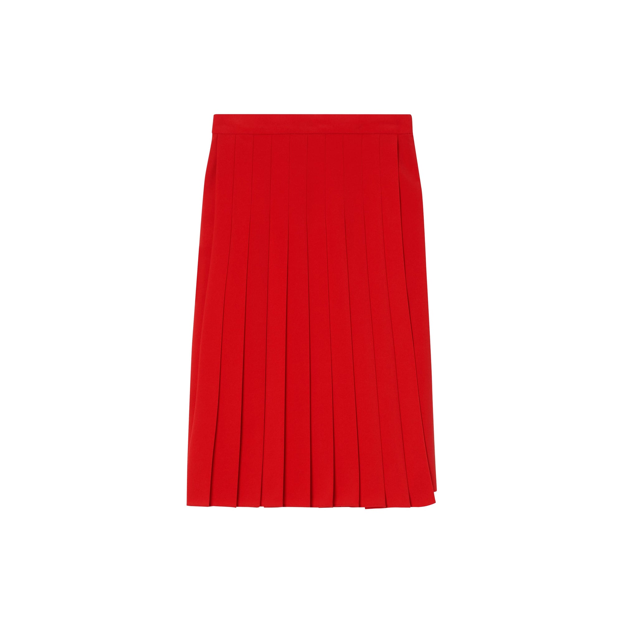 Jupe plissée cady stretch - Rouge Vif