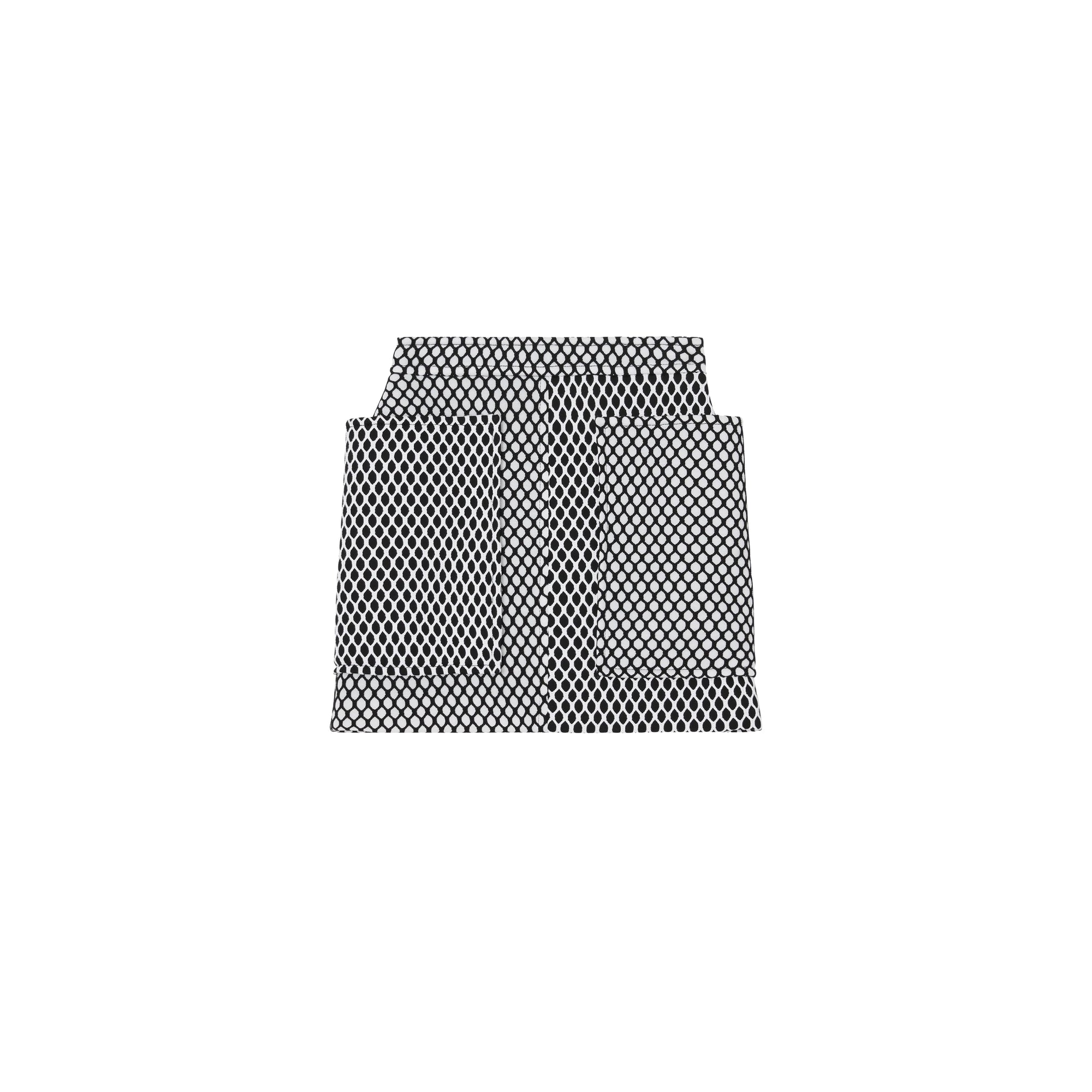 Mini-jupe en néoprène et mesh avec poches - Noir