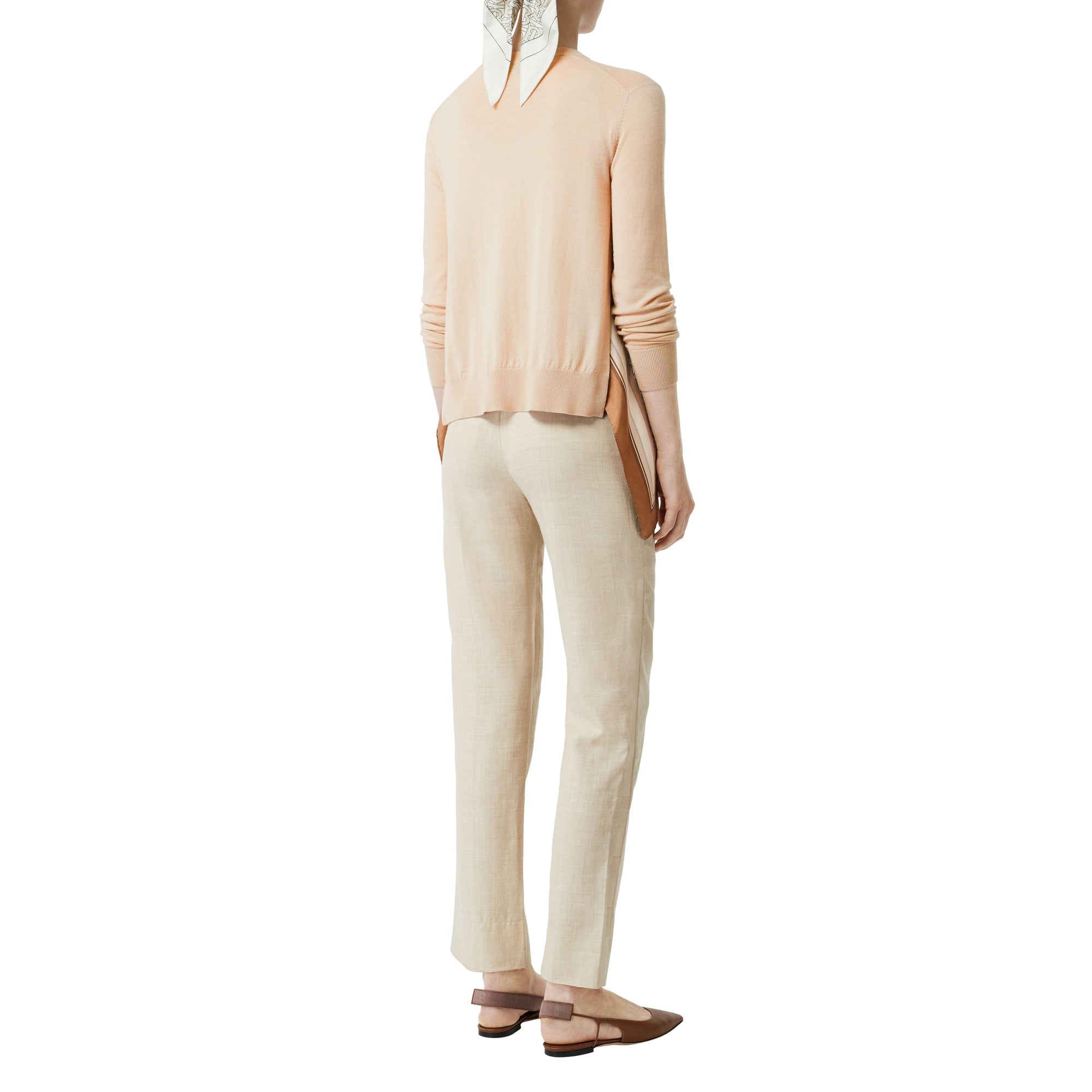 PALE FAWN Cardigan en laine avec foulard Monogram