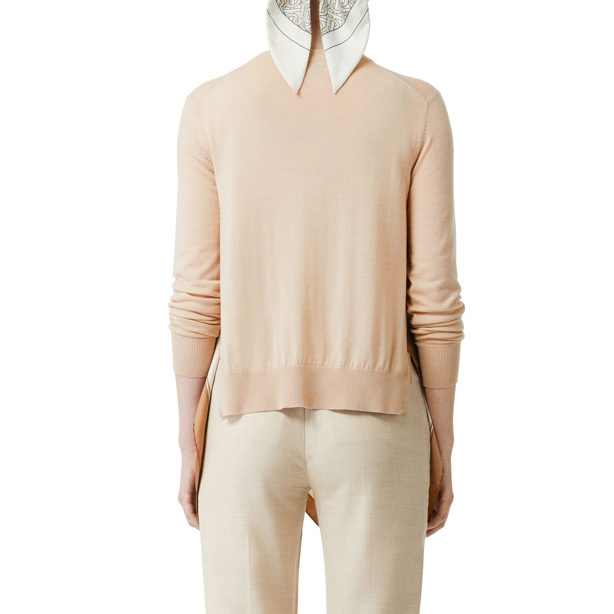 PALE FAWN Cardigan en laine avec foulard Monogram