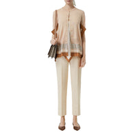 PALE FAWN Cardigan en laine avec foulard Monogram