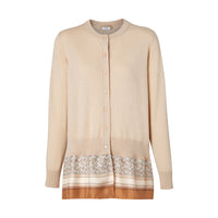 PALE FAWN Cardigan en laine avec foulard Monogram