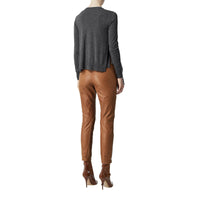 GREY MELANGE Cardigan en laine avec foulard Monogram