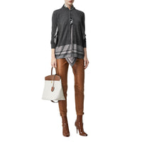 GREY MELANGE Cardigan en laine avec foulard Monogram