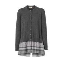 GREY MELANGE Cardigan en laine avec foulard Monogram