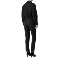 Veste Harrington en gabardine de coton avec foulard - Noir