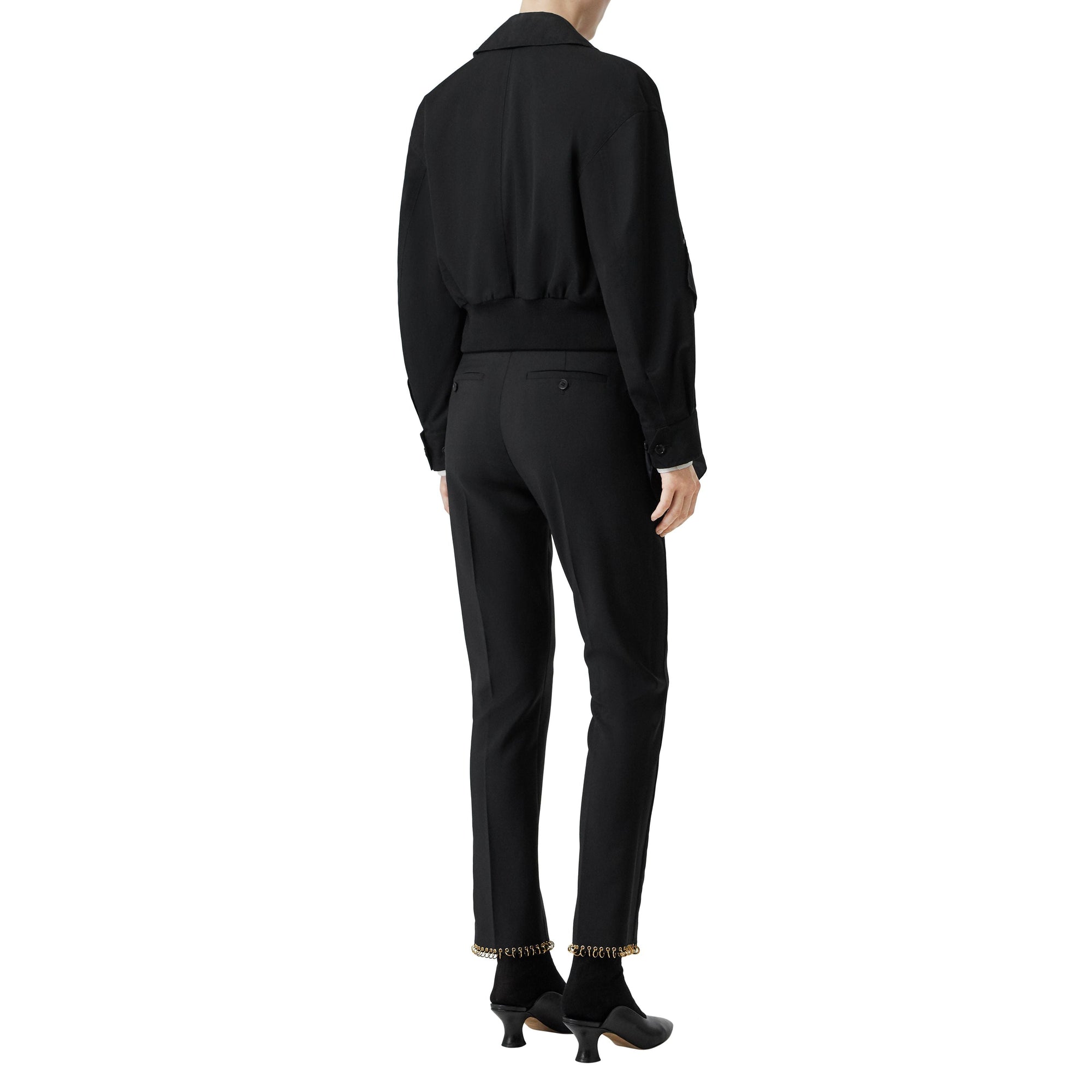 Veste Harrington en gabardine de coton avec foulard - Noir