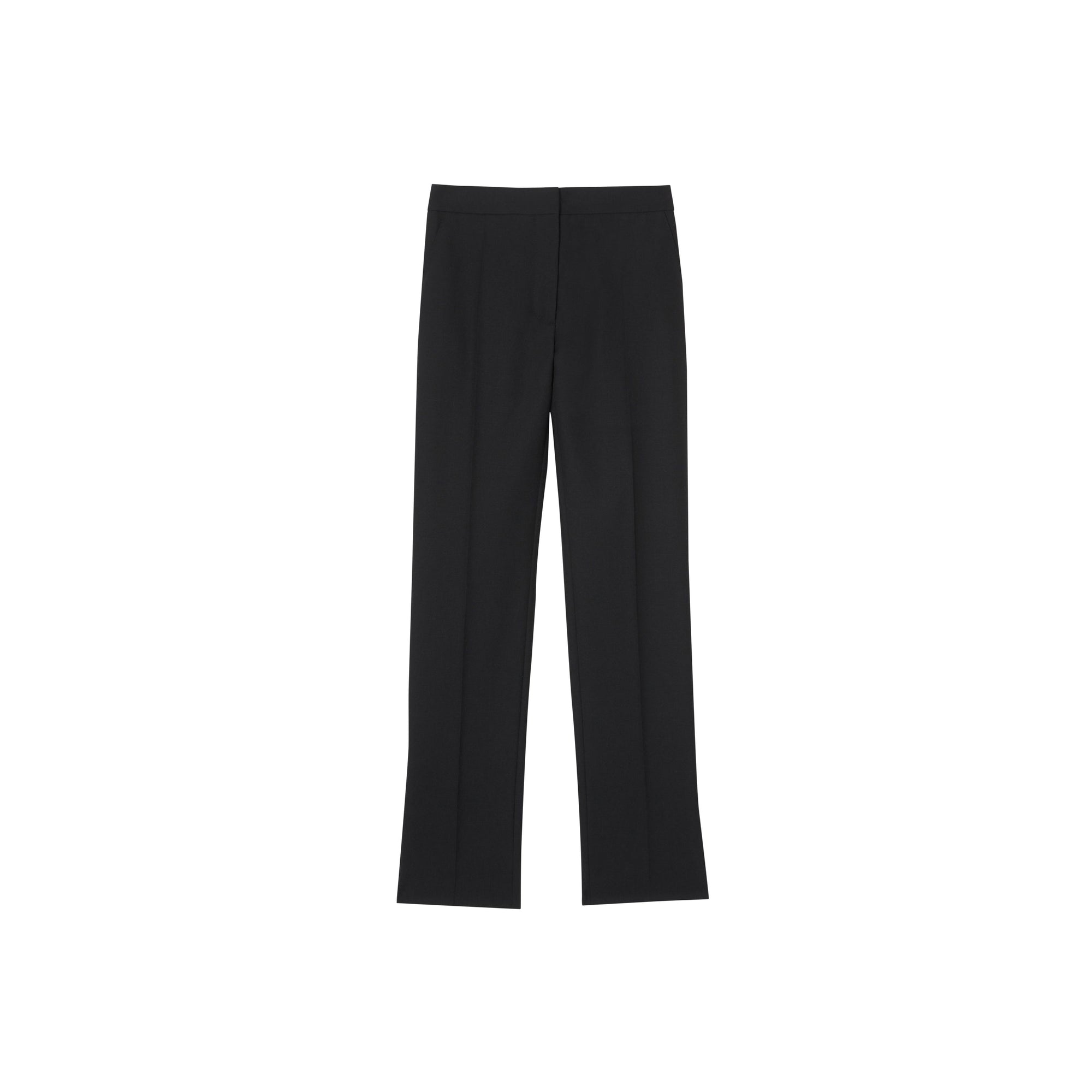 Pantalon tailleur en laine avec rayures en satin - Noir
