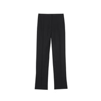 Pantalon tailleur en laine avec rayures en satin - Noir