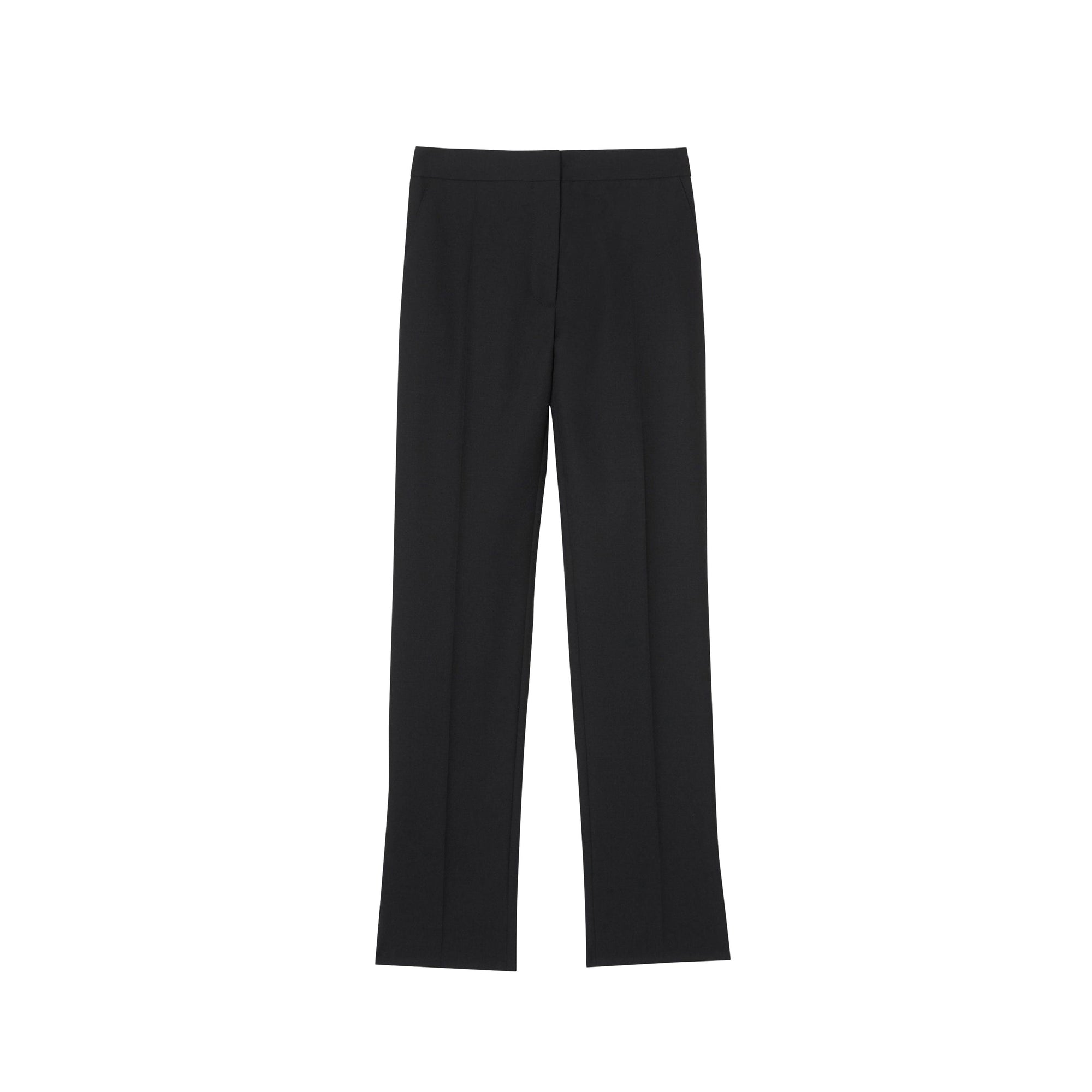 Pantalon tailleur en laine avec rayures en satin - Noir