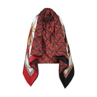 CRIMSON Cape doudoune oversize en satin de soie à imprimé écharpes d'archive