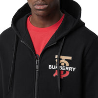 Haut à capuche en coton monogram - Noir