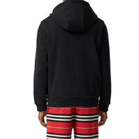 Haut à capuche en coton monogram - Noir