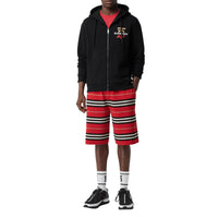 Haut à capuche en coton monogram - Noir