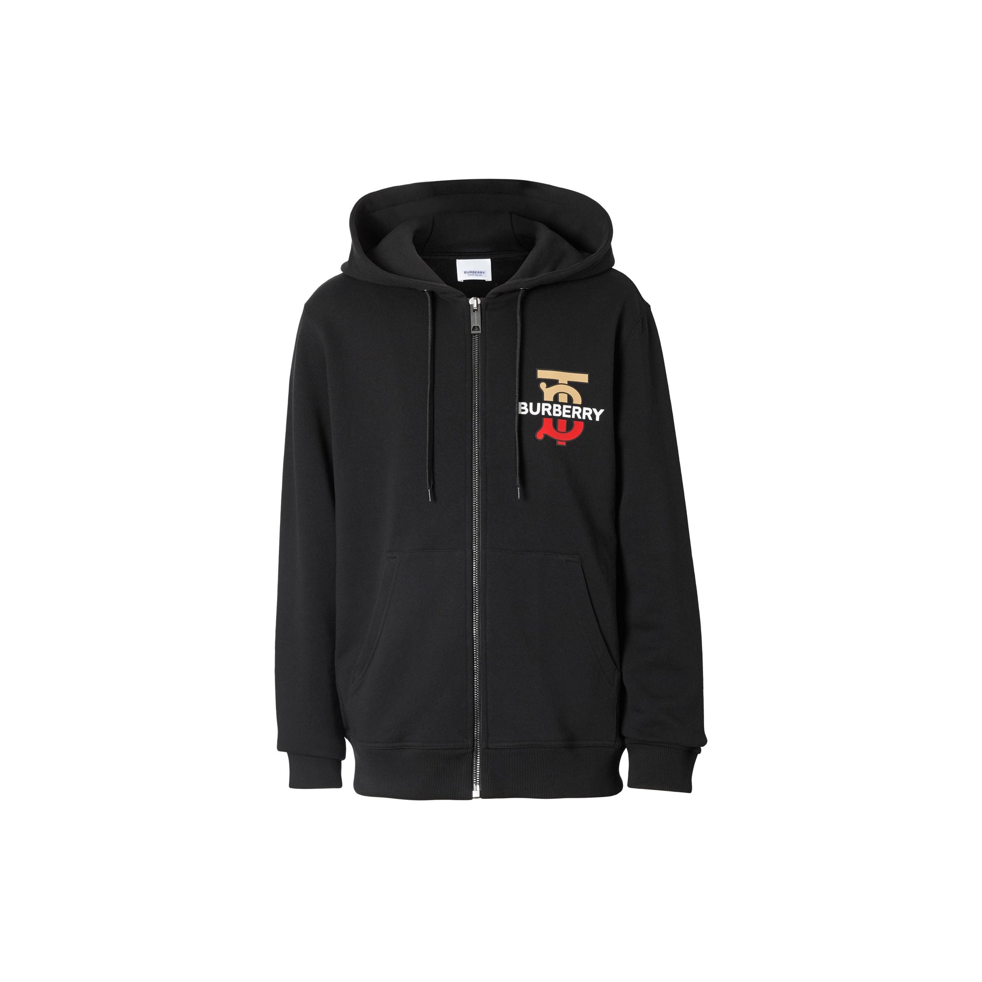 Haut à capuche en coton monogram - Noir