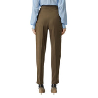 Pantalon tailleur en sergé de laine plissé - Taupe Intense