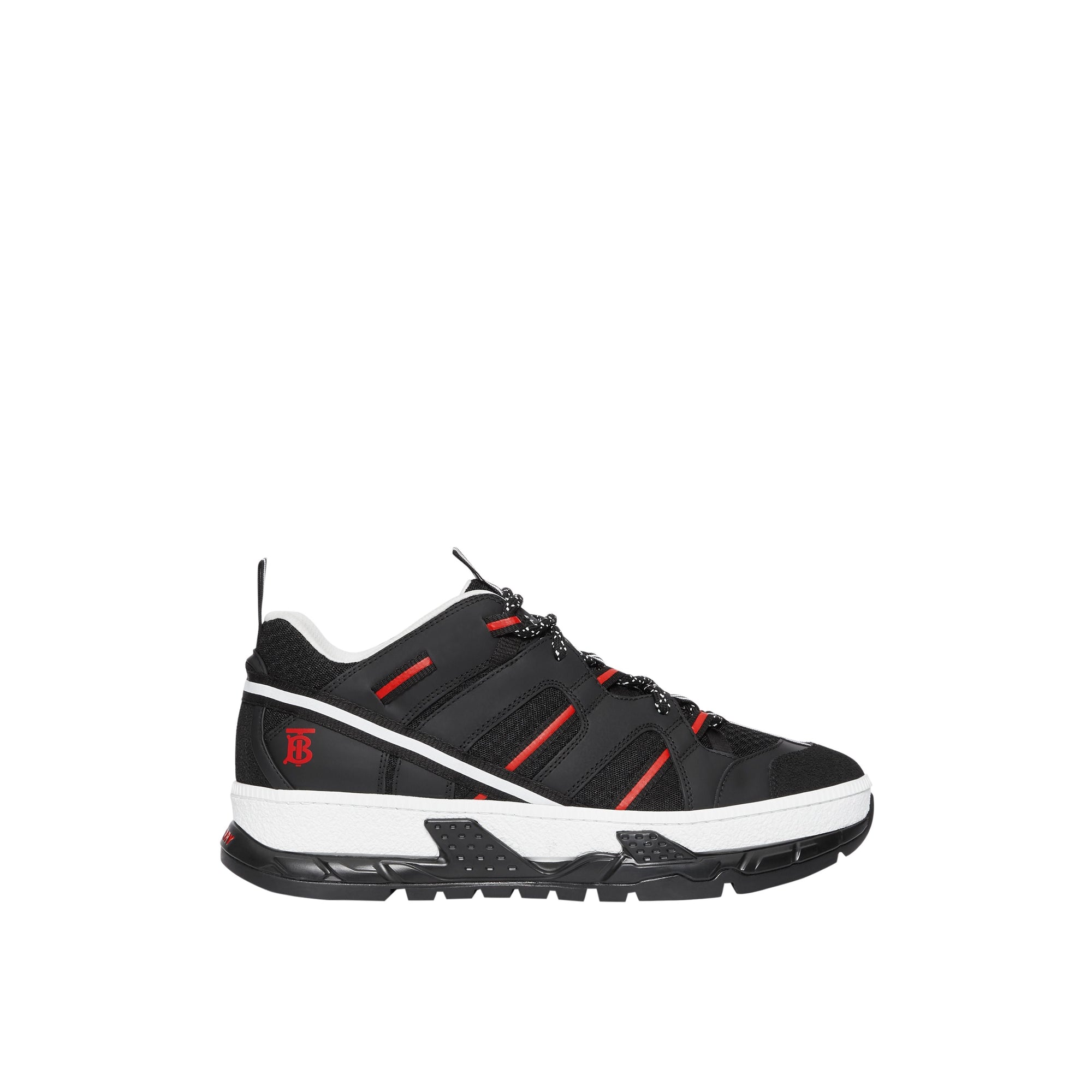 BLACK/RED Sneakers Union en mesh et nubuck