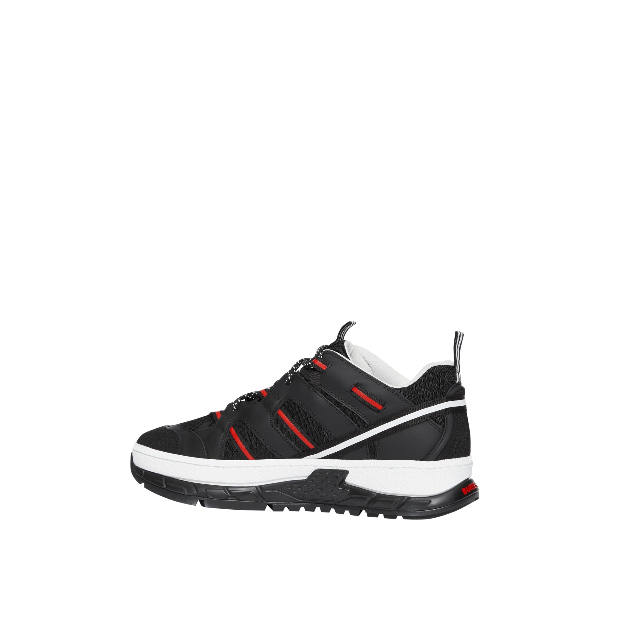 Sneakers union en mesh et nubuck - Noir & rouge