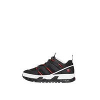 Sneakers union en mesh et nubuck - Noir & rouge