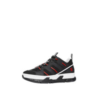BLACK/RED Sneakers Union en mesh et nubuck