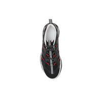 Sneakers union en mesh et nubuck - Noir & rouge