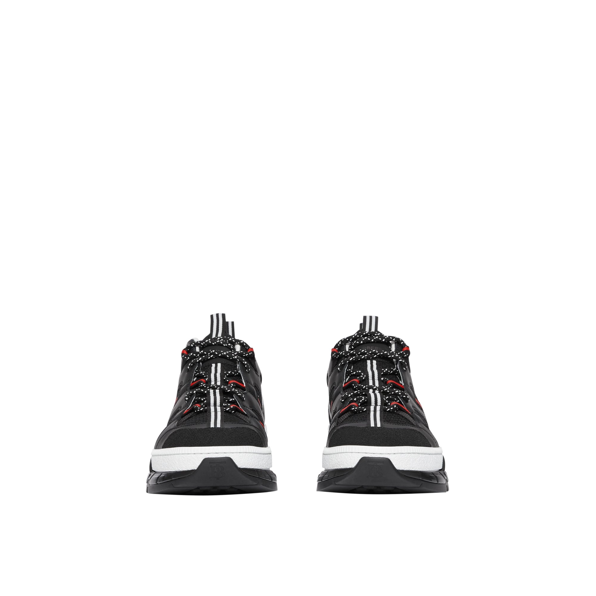 BLACK/RED Sneakers Union en mesh et nubuck