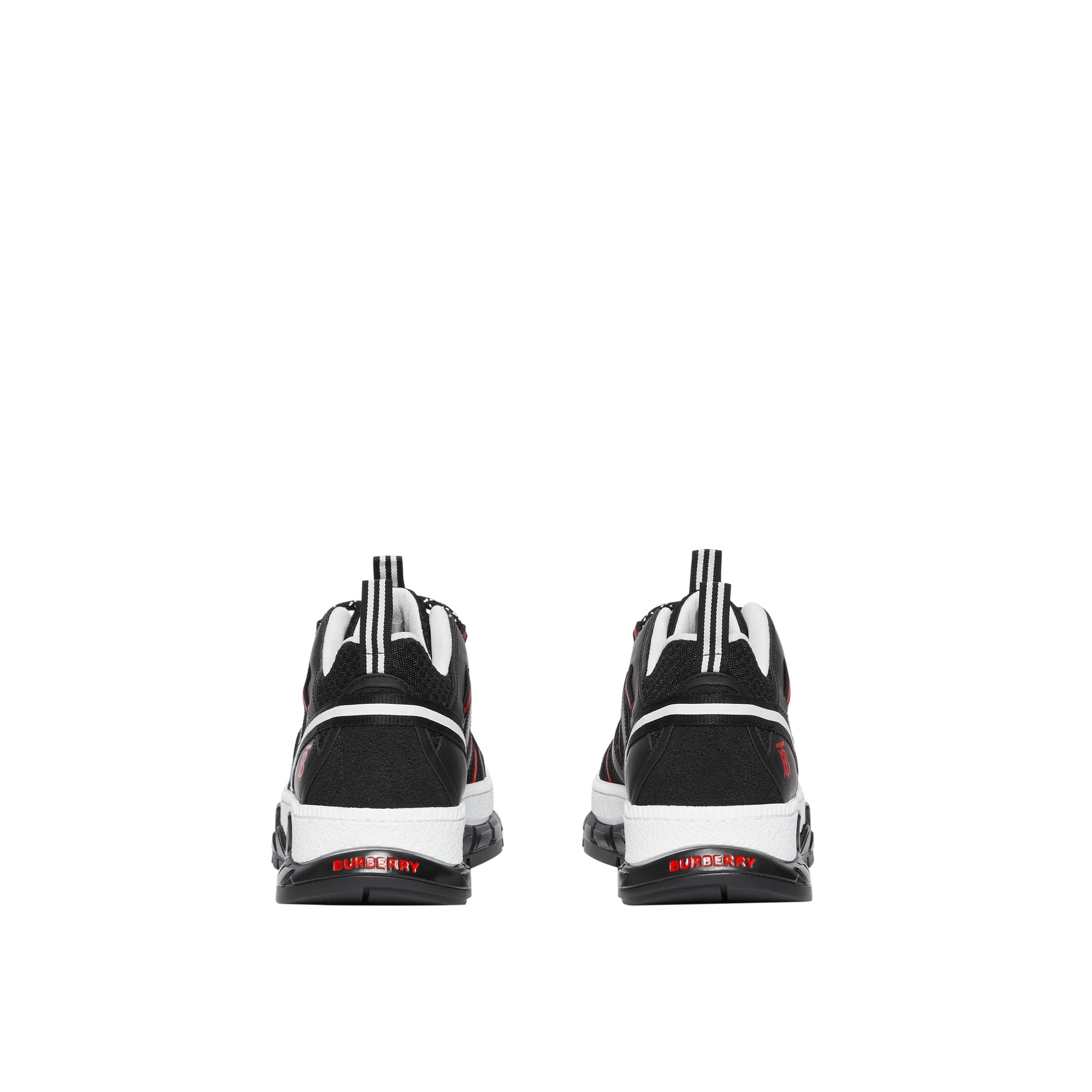 Sneakers union en mesh et nubuck - Noir & rouge