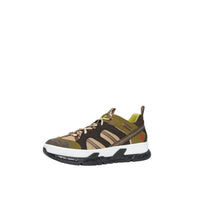 KHAKI/BROWN Sneakers Union en mesh et cuir velours