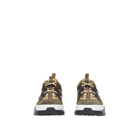 KHAKI/BROWN Sneakers Union en mesh et cuir velours