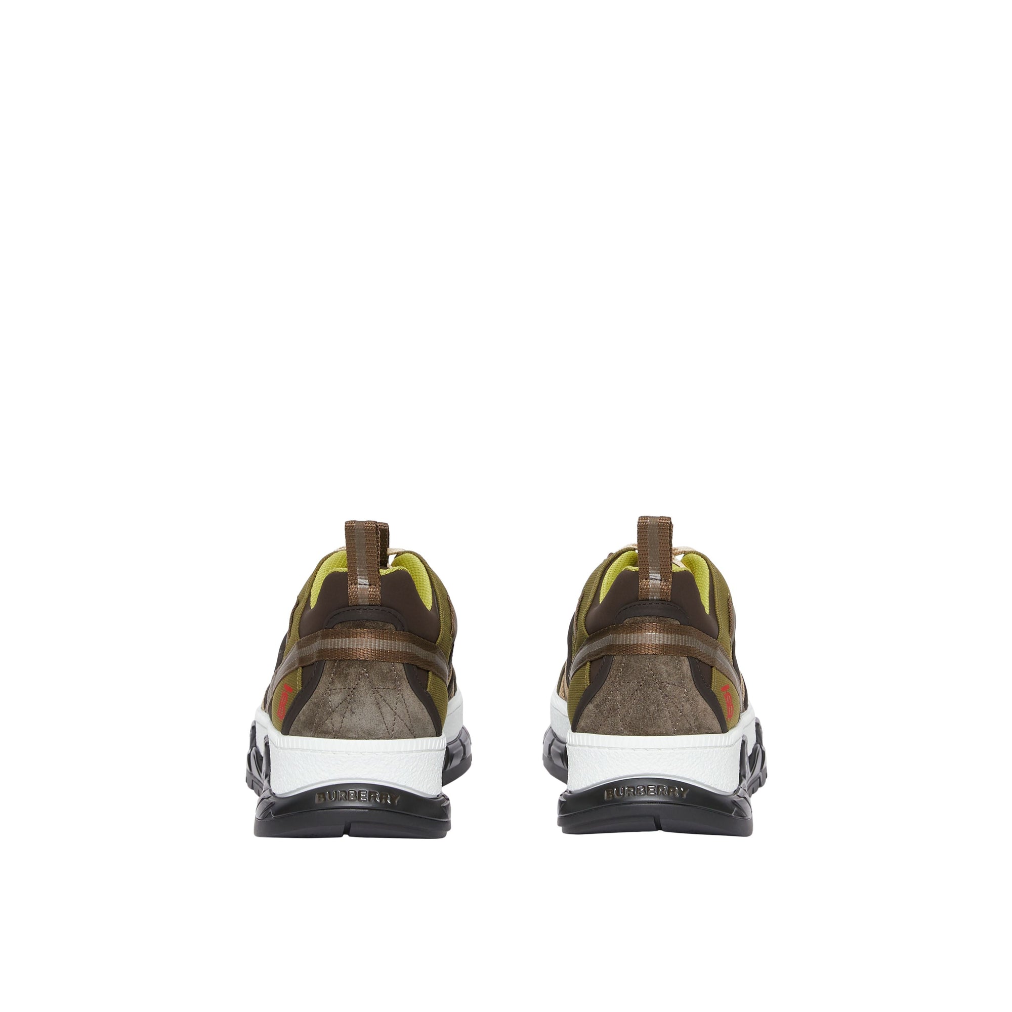 KHAKI/BROWN Sneakers Union en mesh et cuir velours