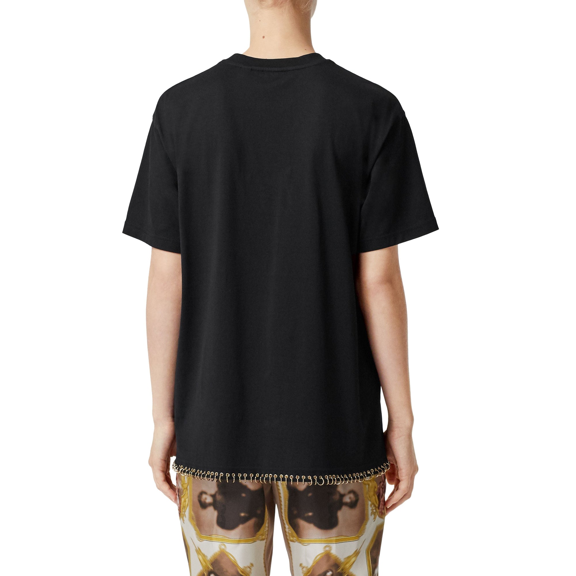 T-shirt oversize en coton avec anneaux - Noir